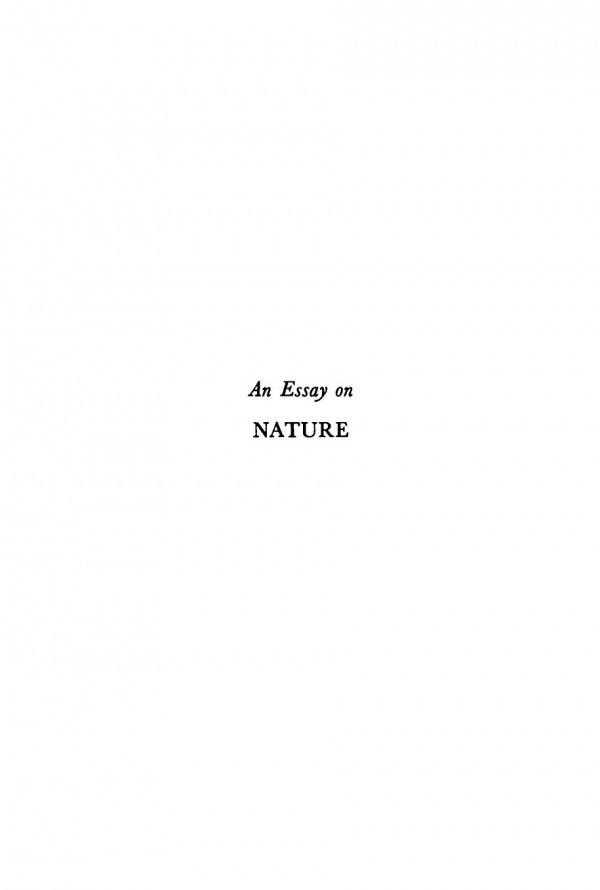 An Essay On Nature Frederick J E Woodbridge