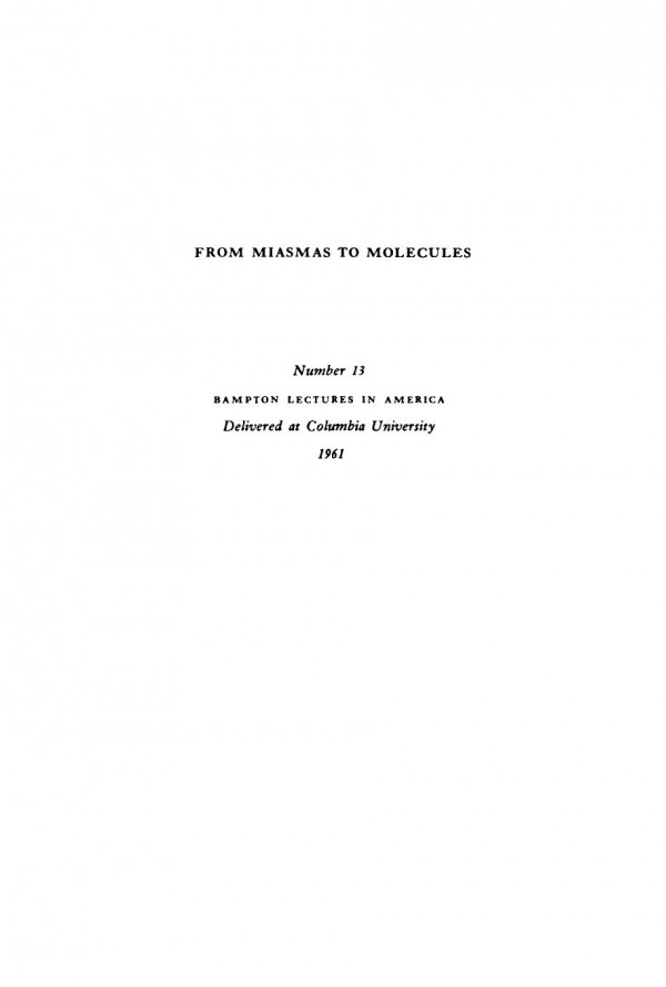 From Miasmas To Molecules W Barry Wood