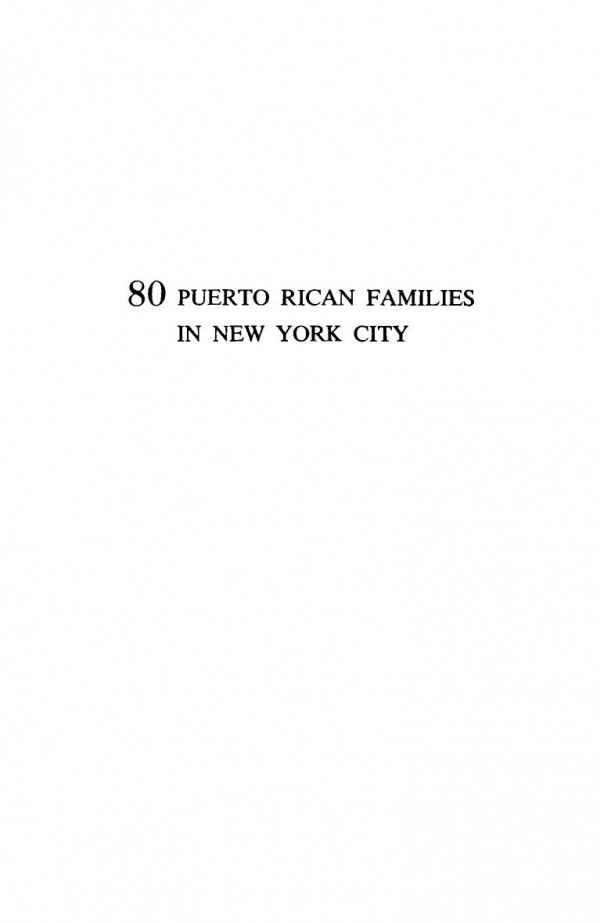 80 Puerto Rican Families In New York City Health And Disease Studied In Context Beatrice Bishop Berle