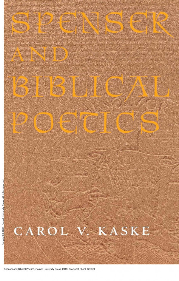 Spenser And Biblical Poetics Carol V Kaske