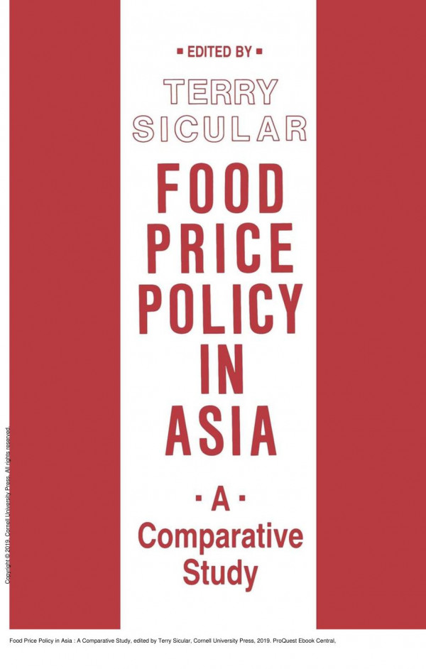 Food Price Policy In Asia A Comparative Study Terry Sicular