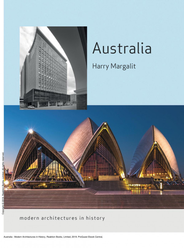 Australia Modern Architectures In History 1st Edition Harry Margalit