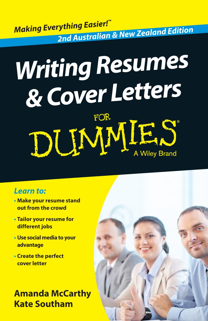 Writing Resumes Cover Letters For Dummies 2nd Edition 2nd Mccarthy