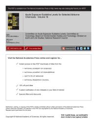 Acute Exposure Guideline Levels For Selected Airborne Chemicals Volume 16 1st Edition National Research Council Division On Earth And Life Studies Board On Environmental Studies And Toxicology Committee On Toxicology Committee On Acute Exposure Guideline Levels
