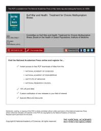 Gulf War And Health Treatment For Chronic Multisymptom Illness 1st Edition Institute Of Medicine Board On The Health Of Select Populations Committee On Gulf War And Health Treatment For Chronic Multisymptom Illness