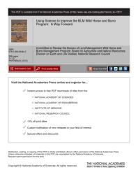 Using Science To Improve The Blm Wild Horse And Burro Program A Way Forward 1st Edition National Research Council Division On Earth And Life Studies Board On Agriculture And Natural Resources Committee To Review The Bureau Of Land Management Wild Horse And Burro Management Program
