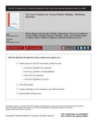 The Cost Of Inaction For Young Children Globally Workshop Summary 1st Edition National Research Council Institute Of Medicine Board On Global Health And Families Youth Board On Children Forum On Investing In Young Children Globally Maureen Mellody Kimber Bogard