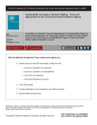 Sustainability Concepts In Decisionmaking Tools And Approaches For The Us Environmental Protection Agency 1st Edition National Research Council Policy And Global Affairs Science And Technology For Sustainability Program Division On Earth And Life Studies Board On Environmental Studies And Toxicology Committee On Scientific Tools And Approaches For Sustainability