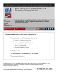 Making Value For America Embracing The Future Of Manufacturing Technology And Work 1st Edition National Academy Of Engineering Committee On Foundational Best Practices For Making Value For America Kate S Whitefoot Nicholas M Donofrio