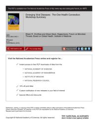 Emerging Viral Diseases The One Health Connection Workshop Summary 1st Edition Institute Of Medicine Board On Global Health Forum On Microbial Threats Alison Mack Eileen R Choffnes