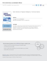 Bulk Collection Of Signals Intelligence Technical Options 1st Edition National Research Council Division On Engineering And Physical Sciences Computer Science And Telecommunications Board Committee On Responding To Section 5d Of Presidential Policy Directive 28 The Feasibility Of Software To Provide Alternatives To Bu