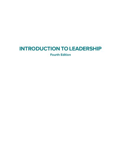 Introduction To Leadership Concepts And Practice 4th Edition Peter G Northouse