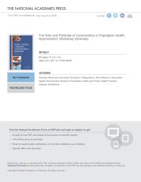 The Role And Potential Of Communities In Population Health Improvement Workshop Summary 1st Edition Institute Of Medicine Board On Population Health And Public Health Practice Roundtable On Population Health Improvement Darla Thompson Theresa Wizemann