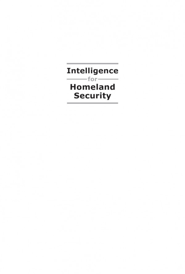 Intelligence For Homeland Security An Introduction Jeffrey Douglas Dailey James Robert Phelps