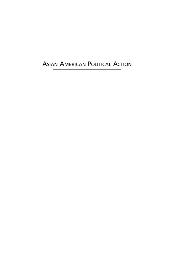 Asian American Political Action Suburban Transformations James S Lai
