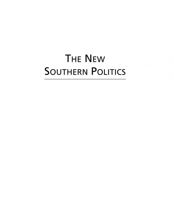 The New Southern Politics J David Woodard