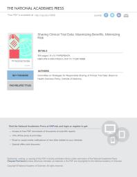 Sharing Clinical Trial Data Maximizing Benefits Minimizing Risk 1st Edition Institute Of Medicine Board On Health Sciences Policy Committee On Strategies For Responsible Sharing Of Clinical Trial Data