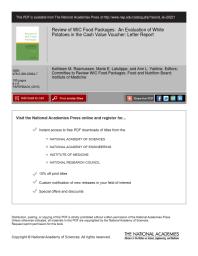 Review Of Wic Food Packages An Evaluation Of White Potatoes In The Cash Value Voucher Letter Report 1st Edition Institute Of Medicine Food And Nutrition Board Committee To Review Wic Food Packages Ann L Yaktine Marie E Latulippe Kathleen M Rasmussen