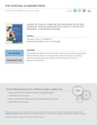 Literacy For Science Exploring The Intersection Of The Next Generation Science Standards And Common Core For Ela Standards A Workshop Summary 1st Edition National Research Council Division Of Behavioral And Social Sciences And Education Board On Science Education Steering Committee On Exploring The Overlap Between Michael A Feder Holly Rhodes