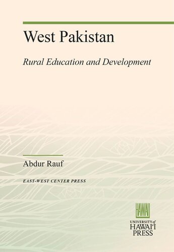 West Pakistan Rural Education And Development Abdur Rauf