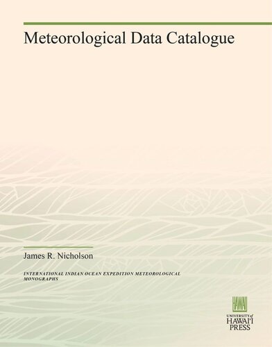 Meteorological Data Catalogue James R Nicholson