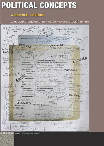 Political Concepts A Critical Lexicon J M Bernstein Adi Ophir