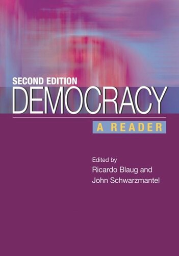 Democracy A Reader Ricardo Blaug