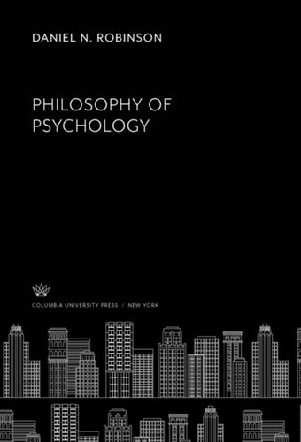 Philosophy Of Psychology Daniel N Robinson