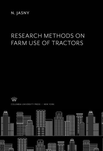Research Methods On Farm Use Of Tractors N Jasny