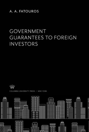 Government Guarantees To Foreign Investors A A Fatouros