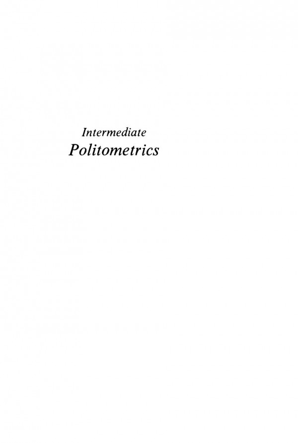 Intermediate Politometrics Gordon Hilton