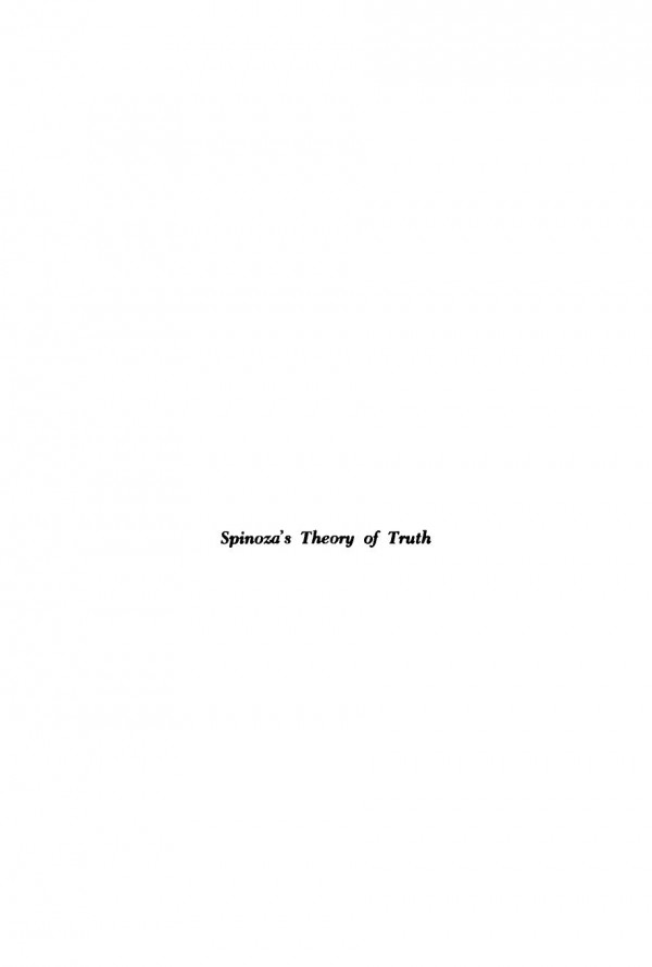 Spinozas Theory Of Truth Thomas Carson Mark