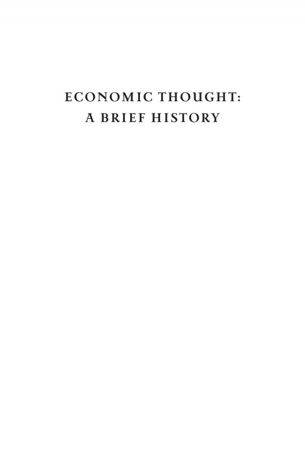 Economic Thought A Brief History Heinz Kurz Jeremiah Riemer