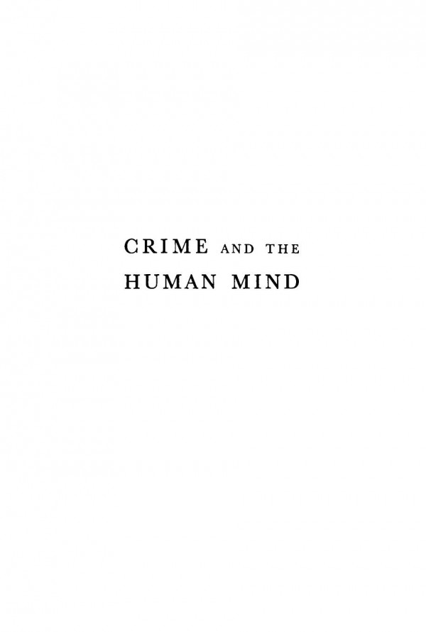 Crime And The Human Mind David Abrahamsen
