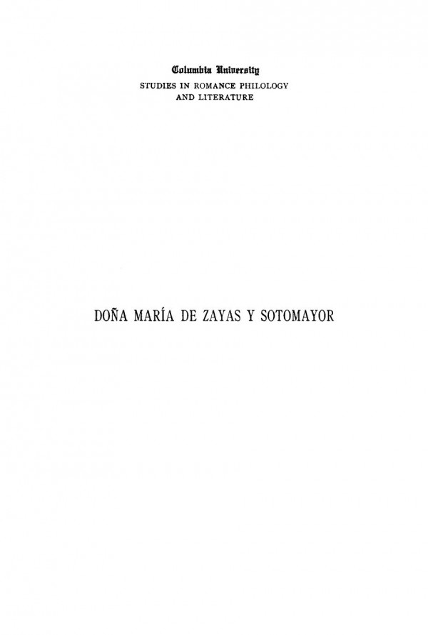 Doa Mara De Zayas Y Sotomayor A Contribution To The Study Of Her Works Lena E V Sylvania