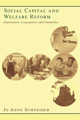 Social Capital And Welfare Reform Organizations Congregations And Communities Jo Anne Schneider