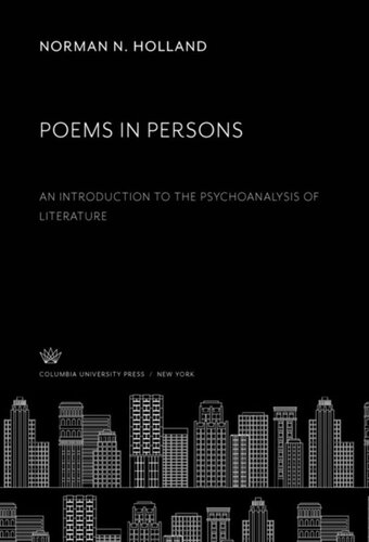 Poems In Persons An Introduction To The Psychoanalysis Of Literature Norman N Holland