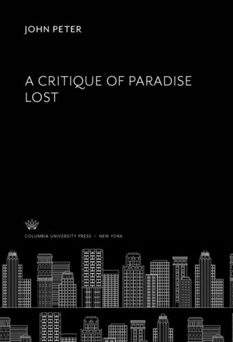 A Critique Of Paradise Lost John Peter