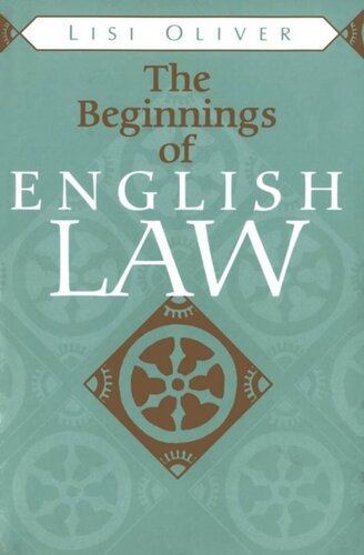 The Beginnings Of English Law Lisi Oliver