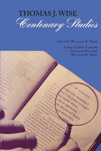 Thomas J Wise Centenary Studies William B Todd Editor