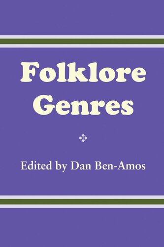 Folklore Genres Dan Benamos Editor