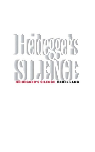 Heideggers Silence Berel Lang