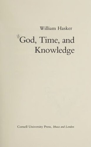 God Time And Knowledge William Hasker