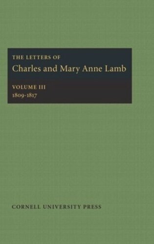 The Letters Of Charles And Mary Anne Lamb 18091817 Charles Lamb Editor Mary Anne Lamb Editor Edwin W Marrs Editor
