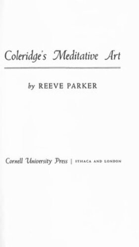 Coleridges Meditative Art Reeve Parker