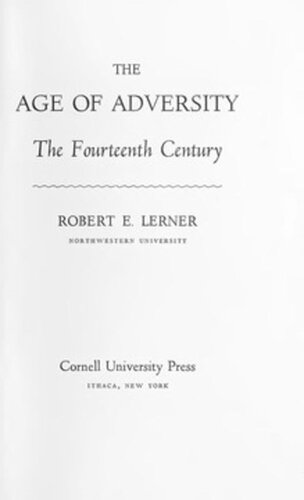 The Age Of Adversity The Fourteenth Century Robert E Lerner