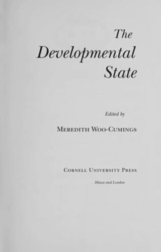 The Developmental State Meredith Woocumings Editor