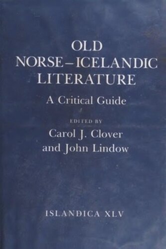 Old Norseicelandic Literature A Critical Guide Carol J Clover John Lindow