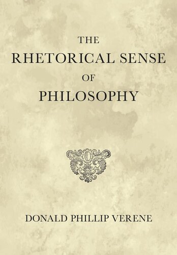 The Rhetorical Sense Of Philosophy Donald Phillip Verene