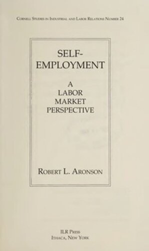 Self Employment A Labor Market Perspective Robert L Aronson